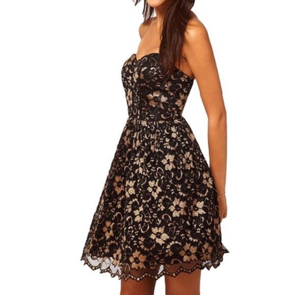 asos black and gold dress